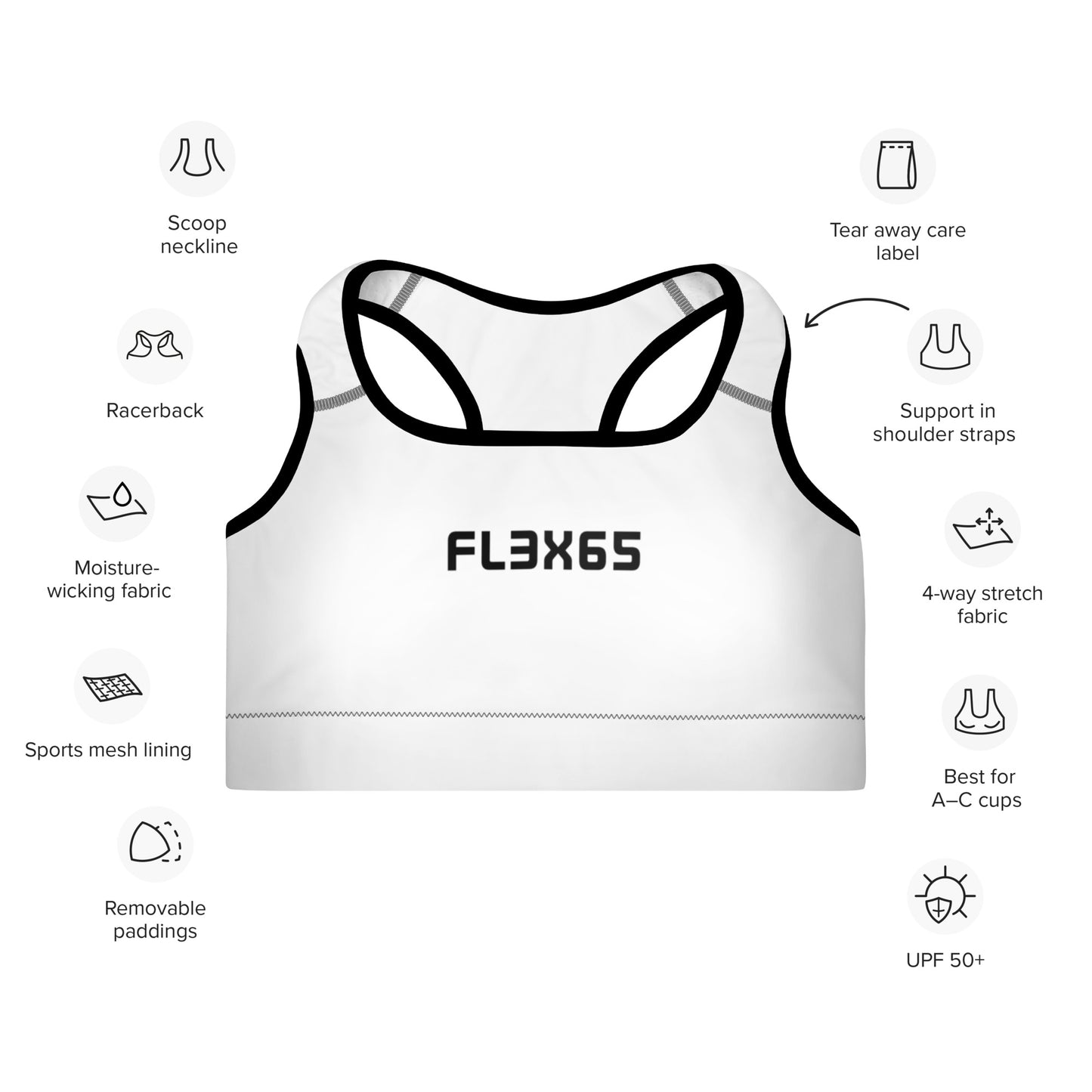 210 Black Logo Sports Bra