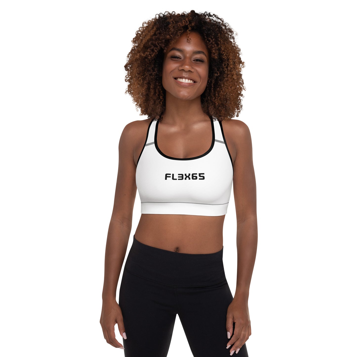 210 Black Logo Sports Bra