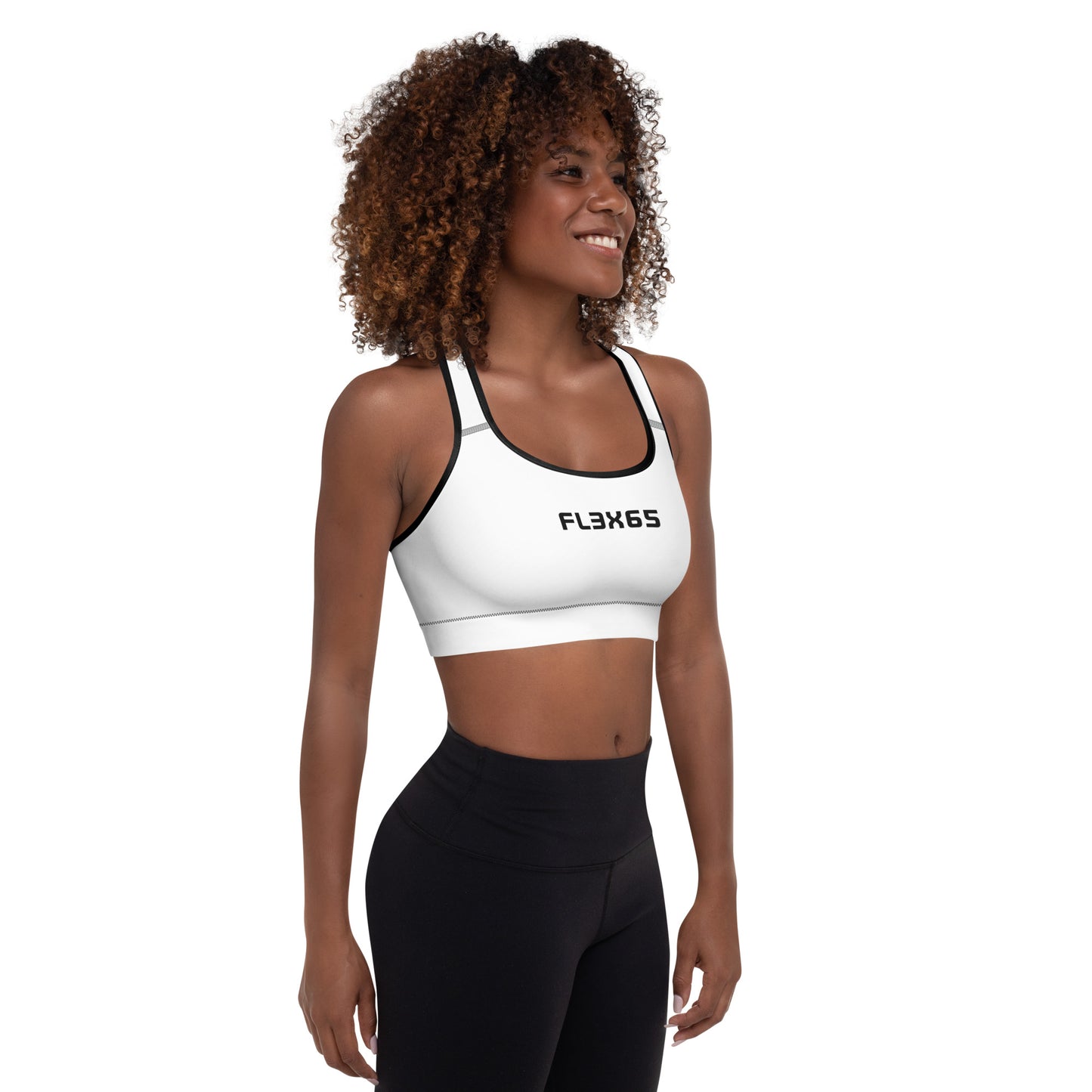 210 Black Logo Sports Bra