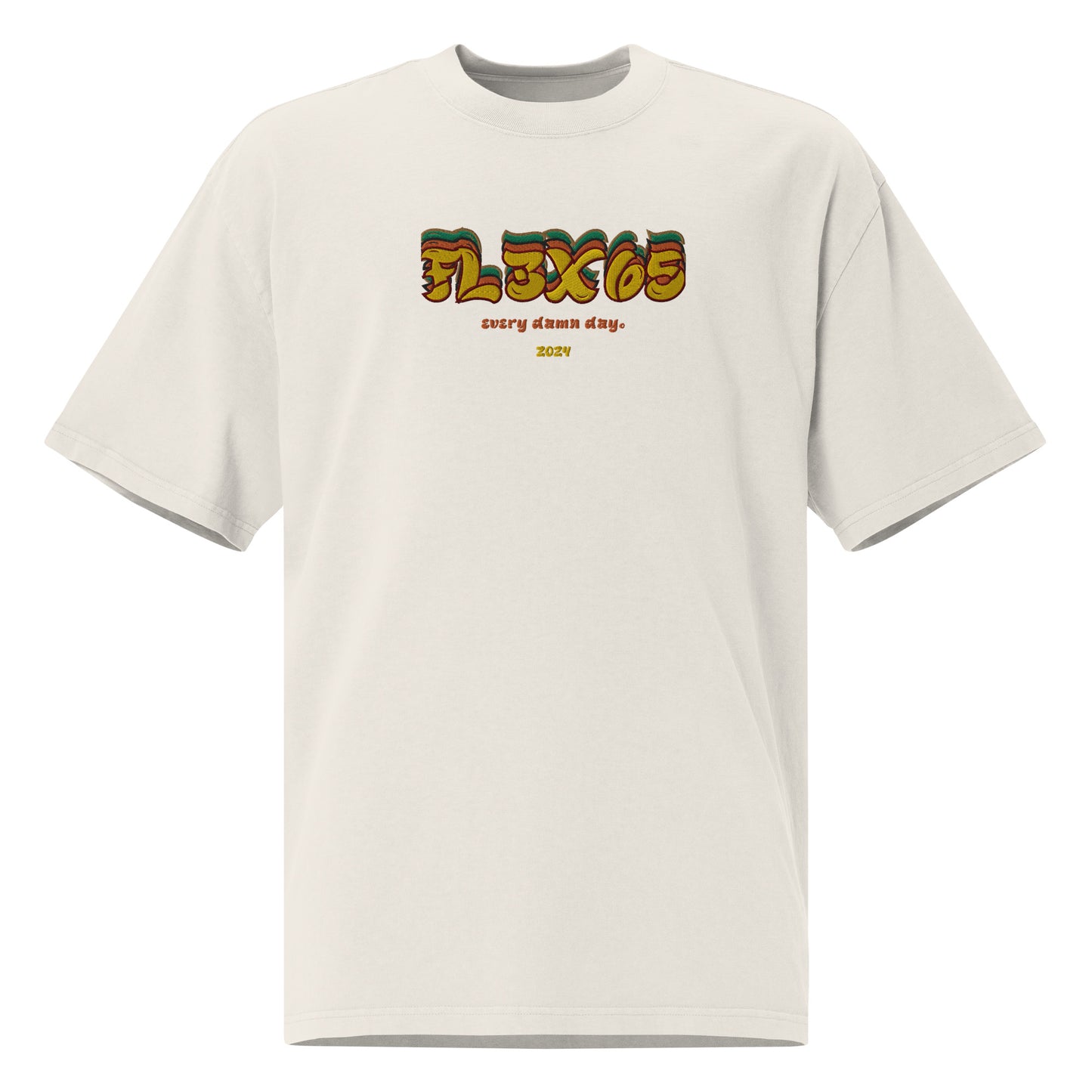 FLA Drip Embroidered Oversized T-shirt